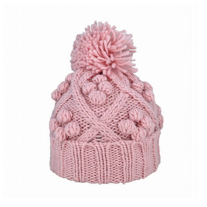 Alex Chunky Knit Acrylic Slouch Beanie with Pom Pom