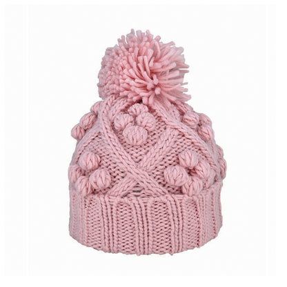 Alex Chunky Knit Acrylic Slouch Beanie with Pom Pom