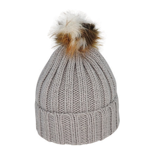 Premium Winter Knit Beanie with Faux Fur Pom - Urban Caps NZ