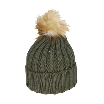 Premium Winter Knit Beanie with Faux Fur Pom - Urban Caps NZ
