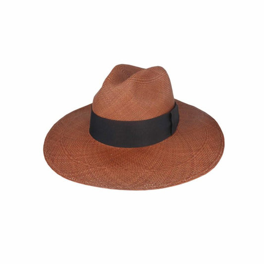 Harrington Wide Brim Fedora – Brisa Grade #3, Handwoven Toquilla Straw, 10cm Brim