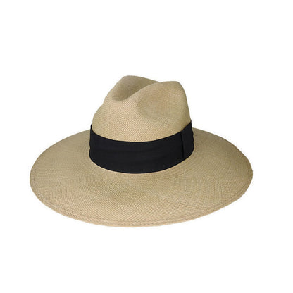 Harrington Wide Brim Fedora – Brisa Grade #3, Handwoven Toquilla Straw, 10cm Brim