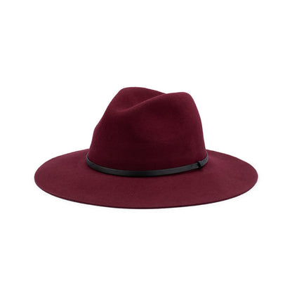 Edwina Fedora Hat – Australian Wool Felt, Faux Leather Band, Adjustable Fit
