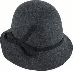 Alice – Wool Felt Cloche Hat with Bow Trim by Maddison Avenue