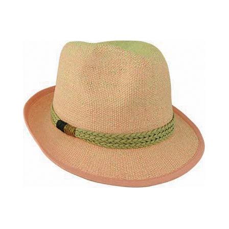 Woven Trilby Hat with Braided Suede Band