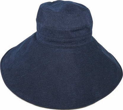 INDIGO – HEMP BLEND SUNHAT w SHAPEABLE WIDE BRIM