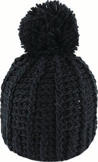 Chunky Crochet Acrylic Beanie with Pom – Winter Knit Hat