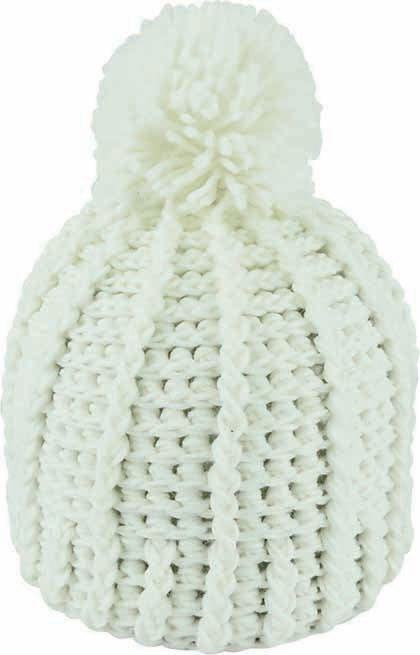 Chunky Crochet Acrylic Beanie with Pom – Winter Knit Hat