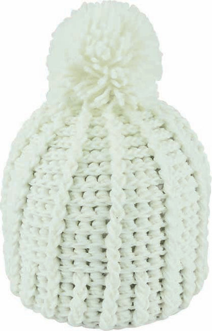 Chunky Crochet Acrylic Beanie with Pom – Winter Knit Hat