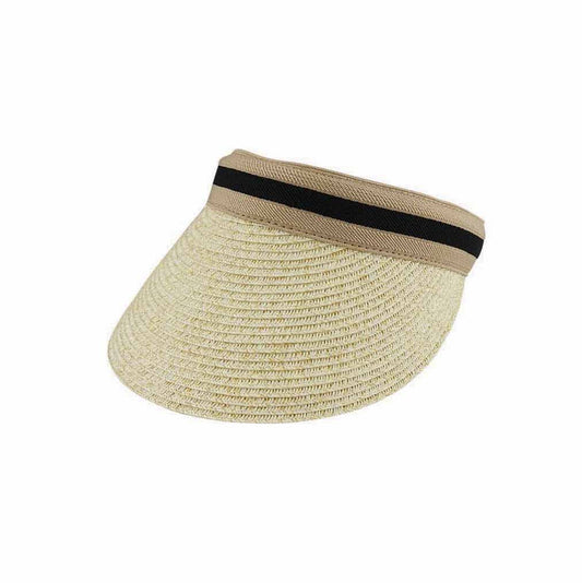 ZOE – Braided Paper Straw Visor with Wide Peak