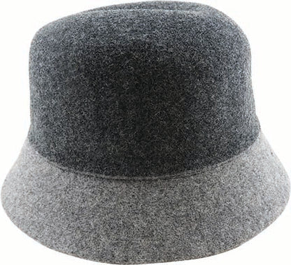 Wool Blend Two-Tone Small Brim Cloche Hat