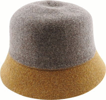 Wool Blend Two-Tone Small Brim Cloche Hat