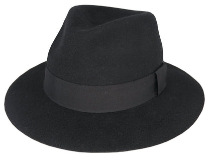 Wool Felt Fedora Hat with Raw Edge Brim – Savannah by Dot & Co.