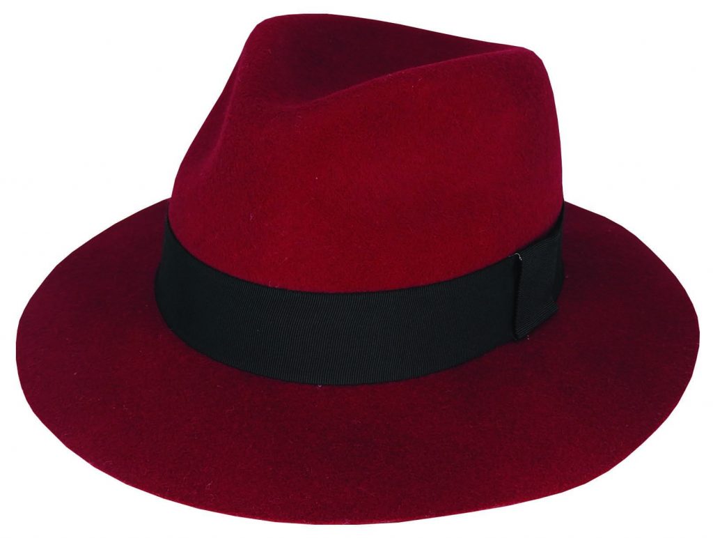 Wool Felt Fedora Hat with Raw Edge Brim – Savannah by Dot & Co.