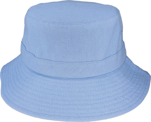 Unisex Linen Blend Bucket Hat – Packable Summer Hat with UPF 50+ Sun Protection