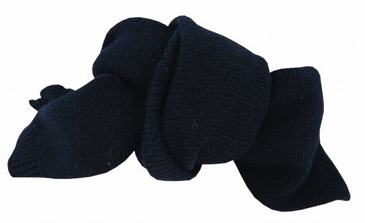 Acrylic Purl Knit Scarf with Ribbed Ends