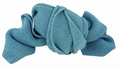 Acrylic Purl Knit Scarf with Ribbed Ends