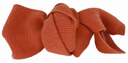 Acrylic Purl Knit Scarf with Ribbed Ends