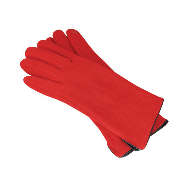 Sedona – Polyester Stretch Gloves with Faux Leather Cuff and Touchscreen Compatibility