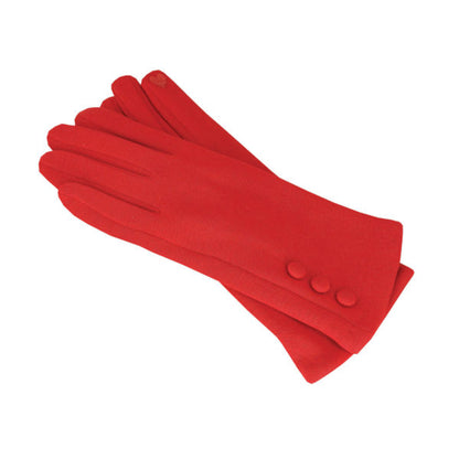 Vermont – Women's Stretch Polyester Touchscreen Gloves with Button Trim
