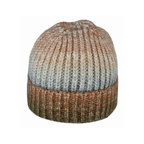 Women’s Ombre Knit Beanie – Acrylic Blend Cuffed Winter Hat by Avenel