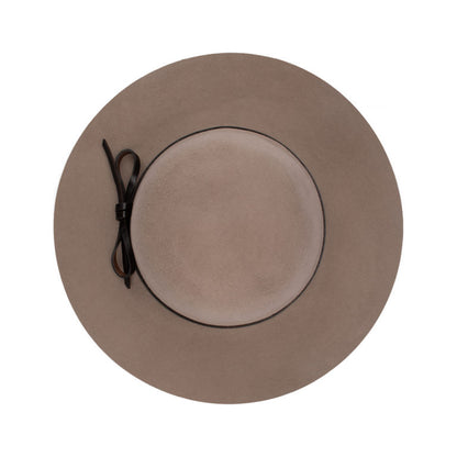 Mila – Medium Brim Round Crown Wool Felt Hat with Leather Band