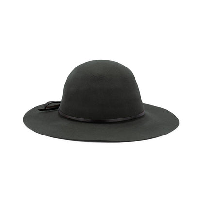 Mila – Medium Brim Round Crown Wool Felt Hat with Leather Band
