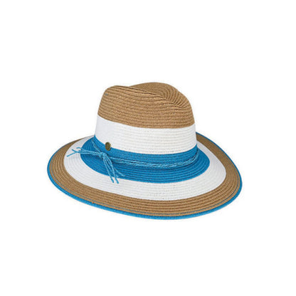 Lucinda Women's Three-Tone Braided Fedora Hat with UPF 50+ Sun Protection