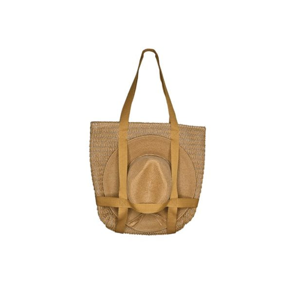 Maryknoll Women’s Braided Natural Fibre Fedora and Crochet Bag Set – UPF50+ Sun