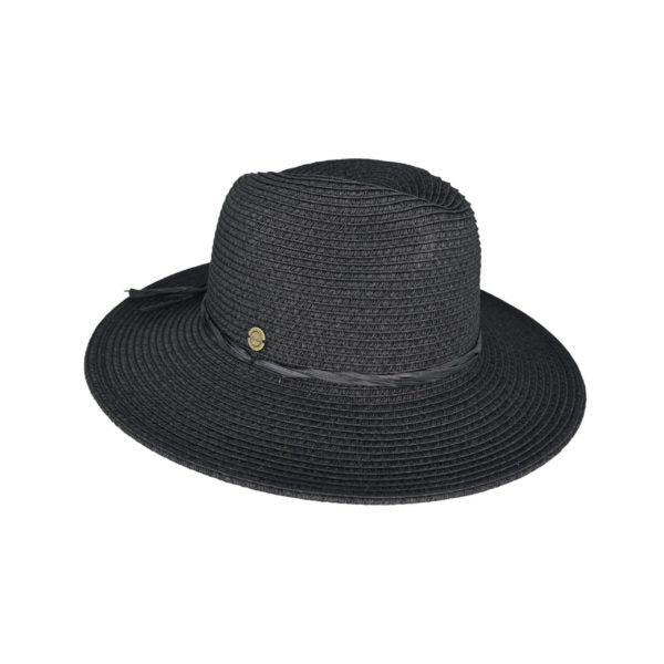 Maryknoll Women’s Braided Natural Fibre Fedora and Crochet Bag Set – UPF50+ Sun