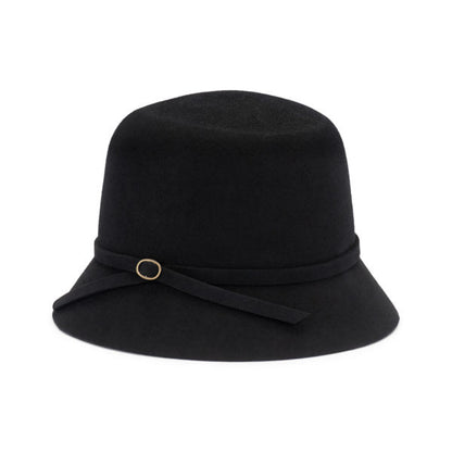 Rowan – Australian Wool Felt Winter Cloche Hat with Buckle Detail