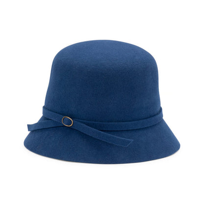 Rowan – Australian Wool Felt Winter Cloche Hat with Buckle Detail