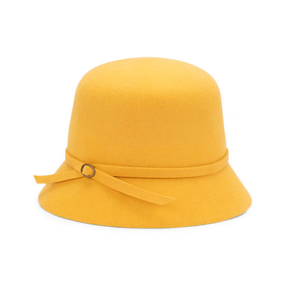 Rowan – Australian Wool Felt Winter Cloche Hat with Buckle Detail
