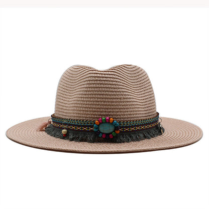 Jazz Cowboy Straw Outdoor Seaside Sun Hat - Urban Caps 