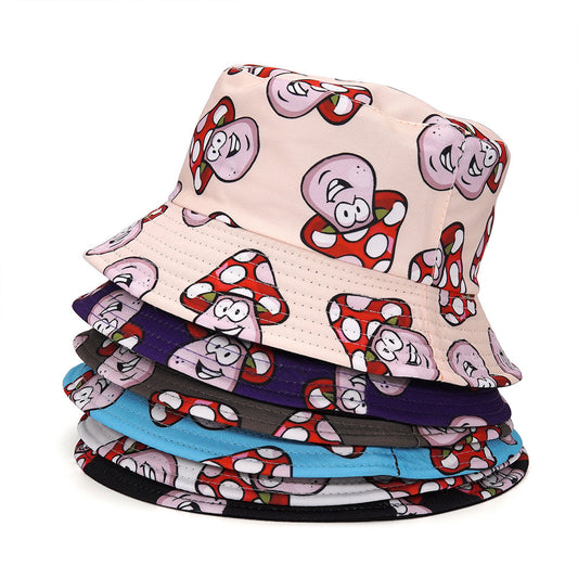 Bucket Cartoon Mushroom Double-sided Wear Bucket Hat - Urban Caps 