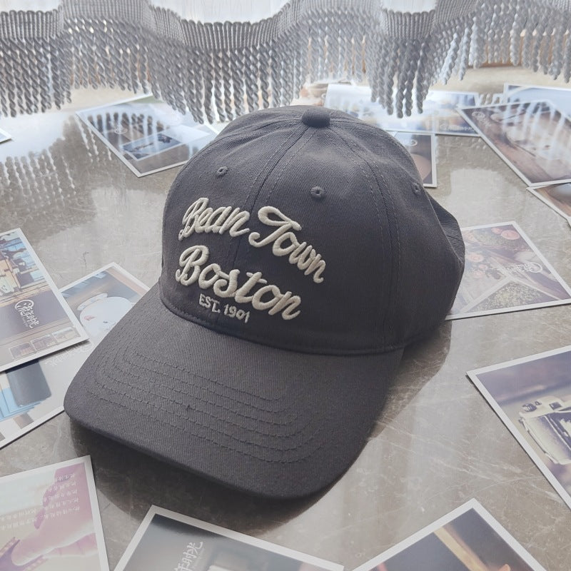 Big Head Circumference Letter Baseball Men'S Summer Soft Top Embroidery All-Match Peaked Outdoor Sun Hat