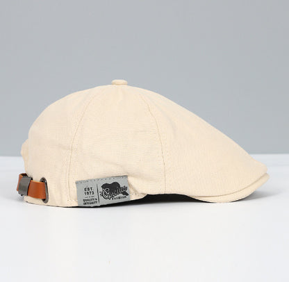 Men’s Japanese Retro Patchwork Beret – Vintage Forward-Facing Style - Urban Caps 