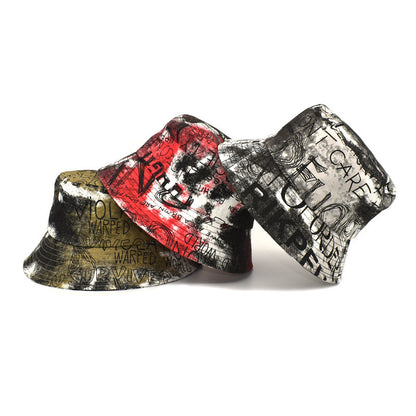 Women's New Graffiti Printing Bucket Hat Men's Summer Outdoor Travel Sun Protection Sun Hat Fashion Trend Bucket Hat - Urban Caps 
