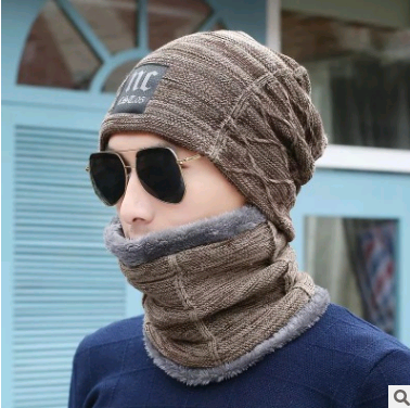 Knitted Winter Hat with Crossed Scarf Neck Warmer - Urban Caps 
