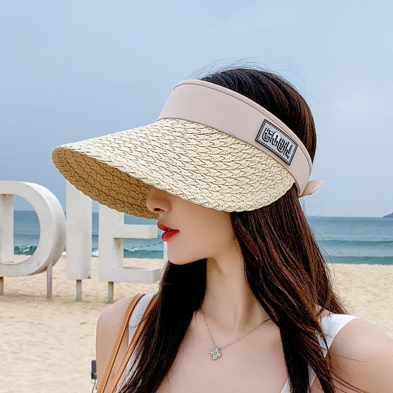 Women's Personalized Korean Style Straw Sun Hat - Urban Caps 