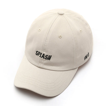 Korean Style Wild Cotton Embroidered Cap with Curved Brim