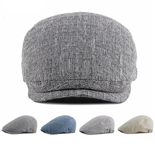 New Style Hat British Retro Cotton And Linen Beret Casual - Urban Caps 
