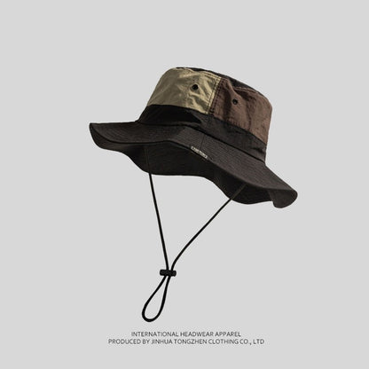 Bucket Hat Female Colorblock All-matching Outdoor Hiking Camping Tourist Hat Male - Urban Caps 