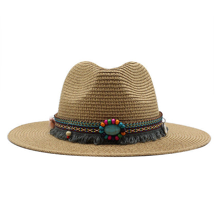 Jazz Cowboy Straw Outdoor Seaside Sun Hat - Urban Caps 