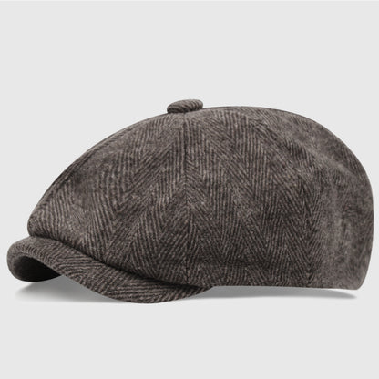 Retro Octagonal Beret Hat – British Dome-Style Peaky Blinders Cap | Free Size - Urban Caps 