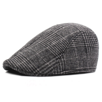 Men's Cotton Plaid Duckbill Beret – Classic Short Brim Cap - Urban Caps 