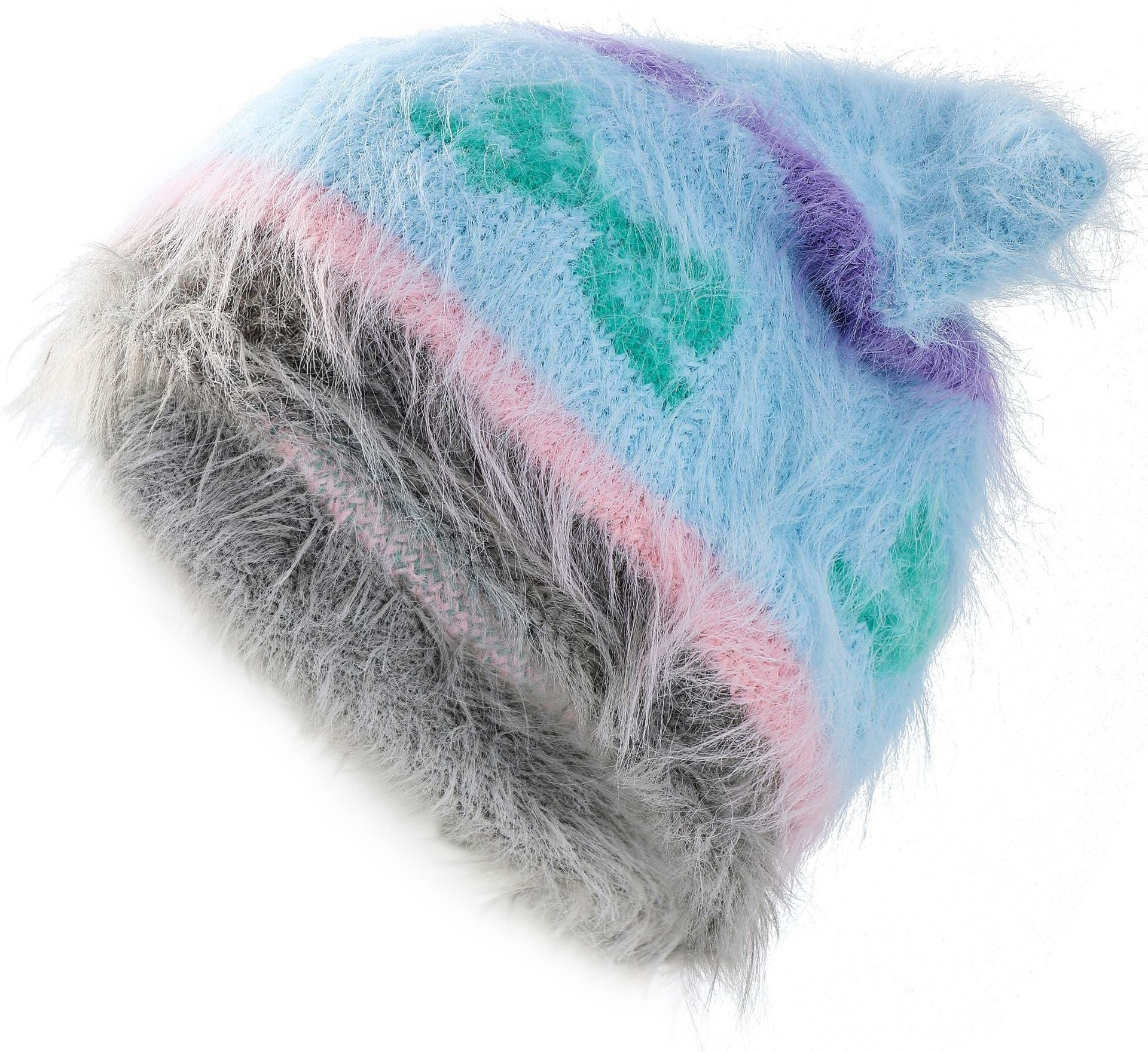 Cute Cat Ears Knitted Hat Earflaps Slipover Woolen Cap - Urban Caps 