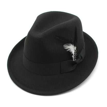 Men's Billycock Feather Fur Felt Hat - Urban Caps 