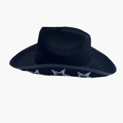 Western Cowboy Hat Rhinestone Five-pointed Star Fedora Hat - Urban Caps 