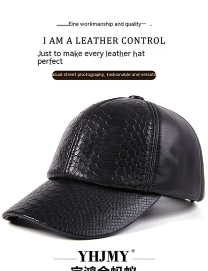 Autumn and Winter High-End Leisure Leather Hat